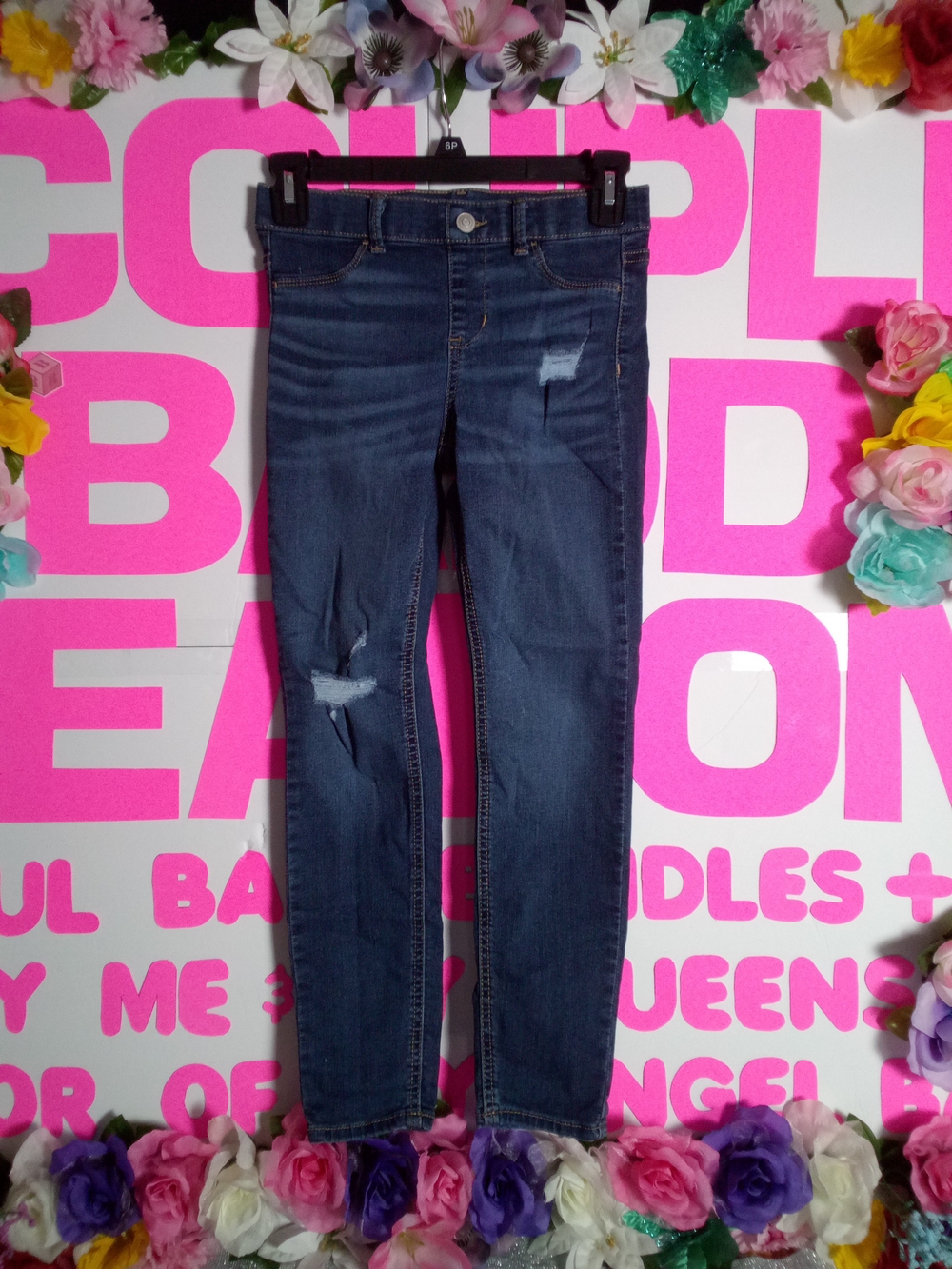 wonder nation Dark Blue Distressed Kids Jeggings